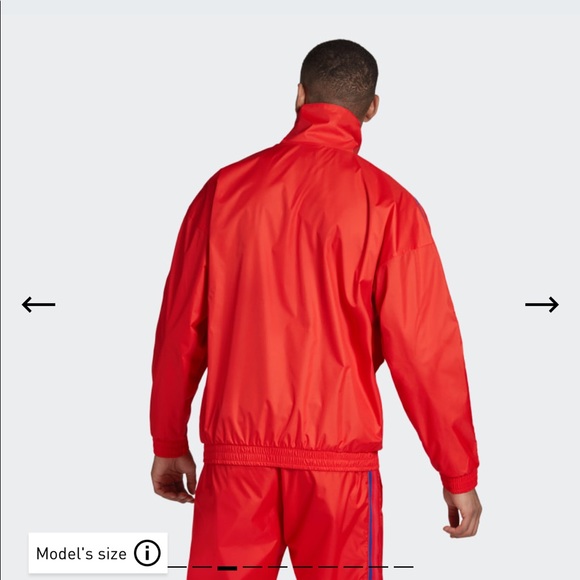 Adidas Originals Unisex Adicolor 3D Trefoil 3-Stripes Track Jacket in Active Red - Picture 4 of 15